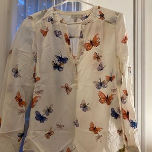 Joie butterflies silk blouse